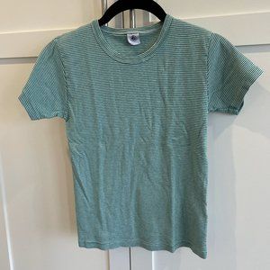 Petit Bateau TShirt - Green/White Stripe